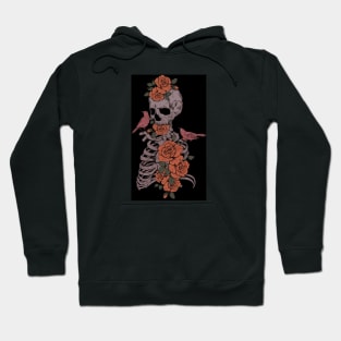 Skeleton, florals and birds Hoodie